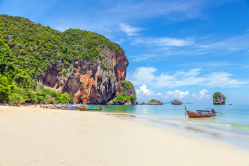 The famous Phra Nang Beach in Thailand