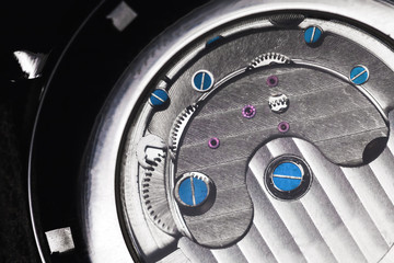 Mechanical watch with automatic winding - obrazy, fototapety, plakaty