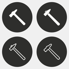 Hammer icon set.