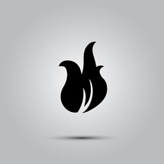 Fire icon in a flat design