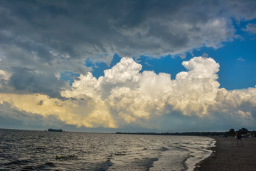 Sky after the storm at beach (Baltic Sea, Poland)