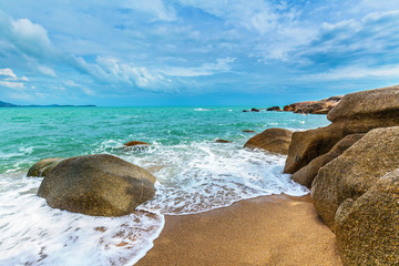 Fototapeta na wymiar Morning at Coral Cove beach. Koh Samui, Thailand.