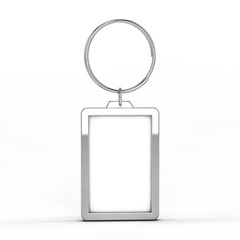 Blank metal keychain. Mockup