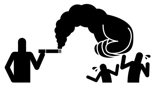passive smoking concept pictogram