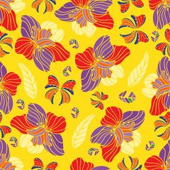 Seamless repeating floral pattern.Vector