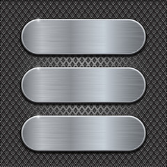 Metal brushed plates on perforated background