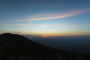 Obraz premium the mountain of Thailand national Park, sunset
