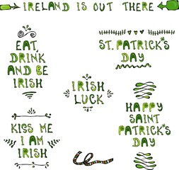 St. Patrick's Day Hand Drawing Lettering Collectoin