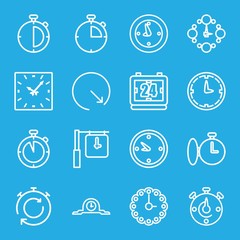 Set of 16 chronometer outline icons