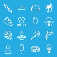Set of 16 cuisine outline icons