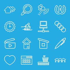 Set of 16 button outline icons