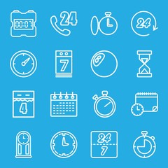 Set of 16 time outline icons