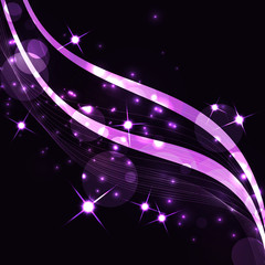Abstract purple wave with bokeh background. 