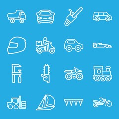 Set of 16 motor outline icons