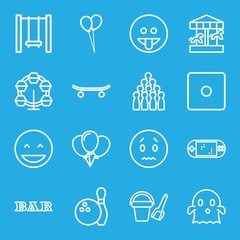 Set of 16 fun outline icons