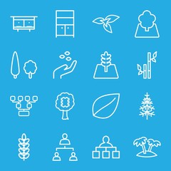 Set of 16 tree outline icons