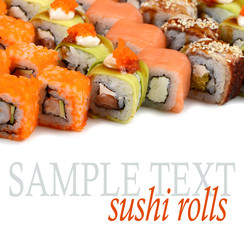Tasty food. Sushi Roll on a white background
