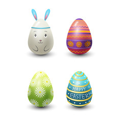 Easter eggs painted with spring pattern vector illustration.
