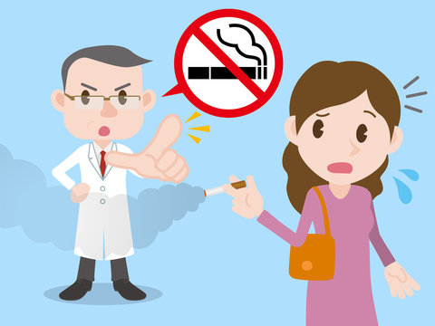 no smoking concept illustration, passive smoking, secondly smoking