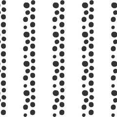 Background with vertical stripes composed of rough round spots. Drawn with a brush. Seamless pattern.