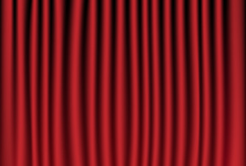 vector illustration of red velvet curtain, theater background