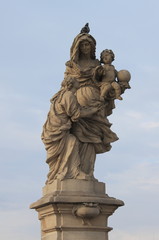 Saint Anna statue in Charles Bridge. Prague, Czech Republic