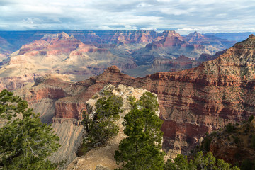 Appealing scenic view of breathtaking landscape in Grand Canyon National Park, Arizona, US