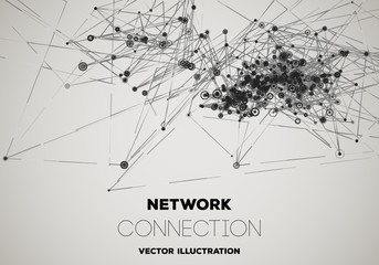 Communication social mesh. Network polygonal background. Vector illustration.