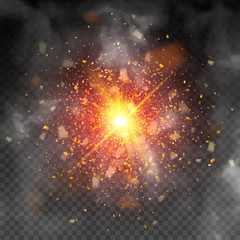 Golden firework glitter particles on the background. Stardust spark the explosion on a black background. vector illustration 3D, of realistic vector, EPS 10 - 139917169