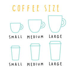 Choose coffee size. Vector hand drawn illustration - 139918319