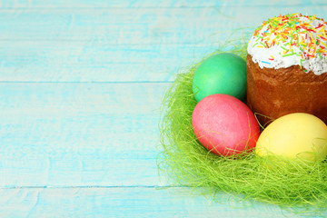 Easter bread and eggs