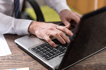 Businessman using laptop