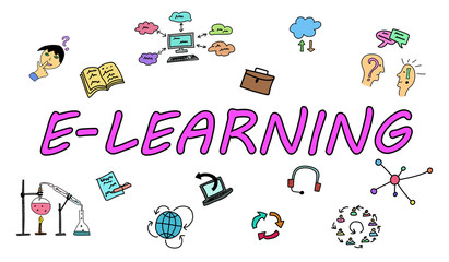 Drawing of e-learning concept