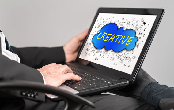 Creativity concept on a laptop