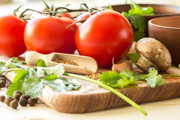 Ingredients for cooking sauce.
