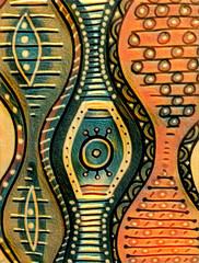 Wave and stripe. Digital illustration on canvas texture