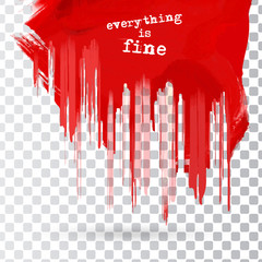 Grunge background with bright red splash. Vector illustration