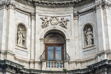 Obraz premium Close up on facade of Saint Placidus Church in Catania, Sicily, Italy