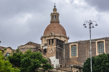Fototapeta na wymiar Church and Monastery of Saint Nicholas Arena in Catania, Sicily, Italy