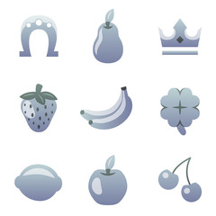 Modern vector set of colorful gambling and casino icons for website or mobile application. Bright and stylish elements for you design.