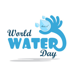 World water day illustration cartoon flat design.Water drop icon vector logo design template.World Water Day idea campaign.