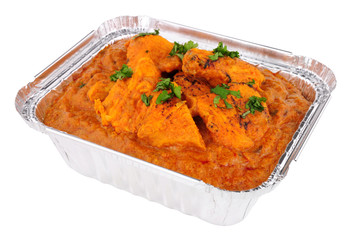 Chicken Tikka Masala Curry In A Foil Take Away Tray