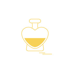 Cute vector illustration of perfume bottle in the shape of heart.