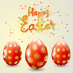 Easter eggs on white background