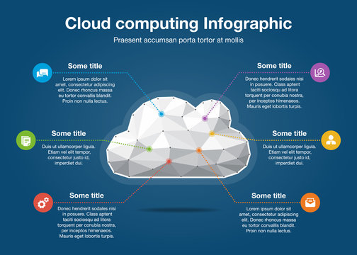 Vector Infographic Cloud computing template.