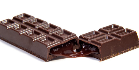 Chocolate candies isolated on white background.