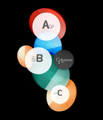 Glass color circles - infographic elements on black
