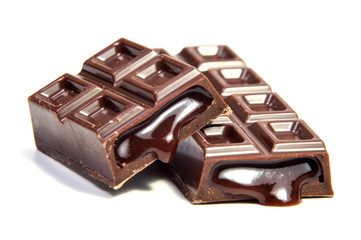 Chocolate candies isolated on white background.