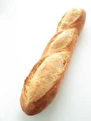 french bread on white background