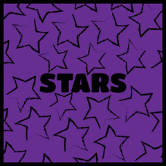 Hand-drawn doodle pattern with stars. Stars vector